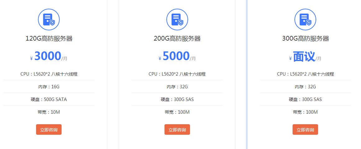 高防服務(wù)器租用一年價格？